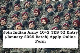 Indian Army TES (10+2) Entry – 52 Jan 2025 – Apply Online for Technical Entry Scheme Course